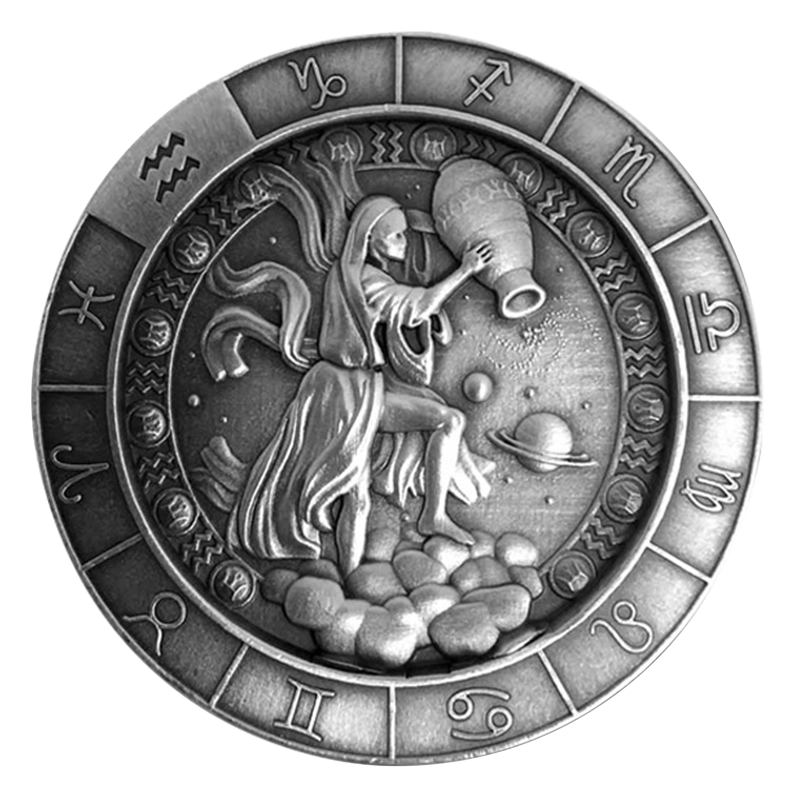 Buy 1 oz Silver Zodiac Aquarius Round, image 0