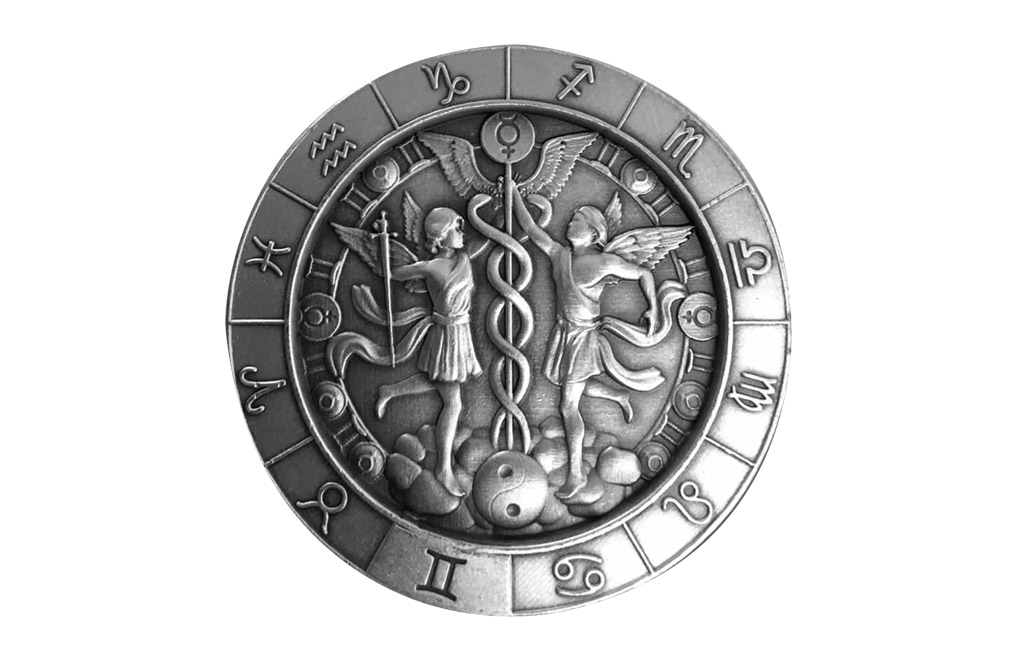 Zodiac HoroscopeAquarius1 oz .999 Silver BU Round USA Made Capsuled Coin 