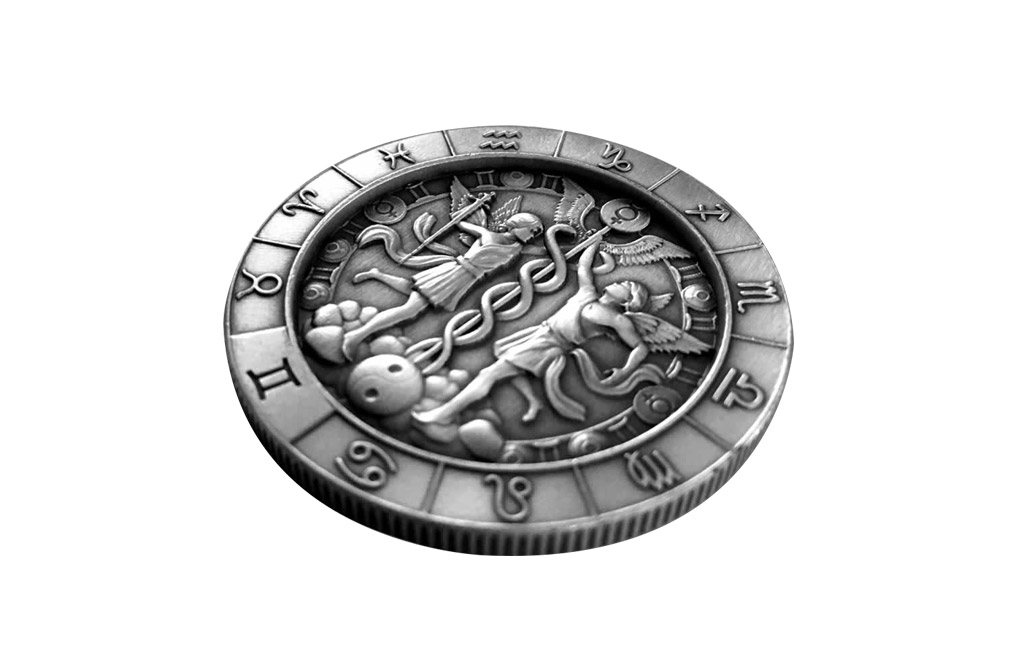 Gemini Twins UNC Zodiac Horoscope 40 mm unusual coin 