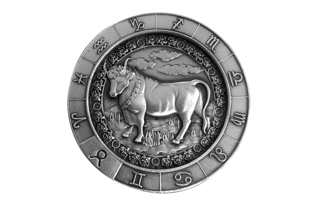 Zodiac HoroscopeTaurus1 oz .999 Silver BU Round USA Made Capsuled Coin 