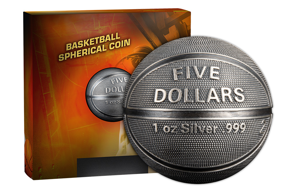 Buy 1 oz Silver Spherical Basketball Coin (2021), image 2