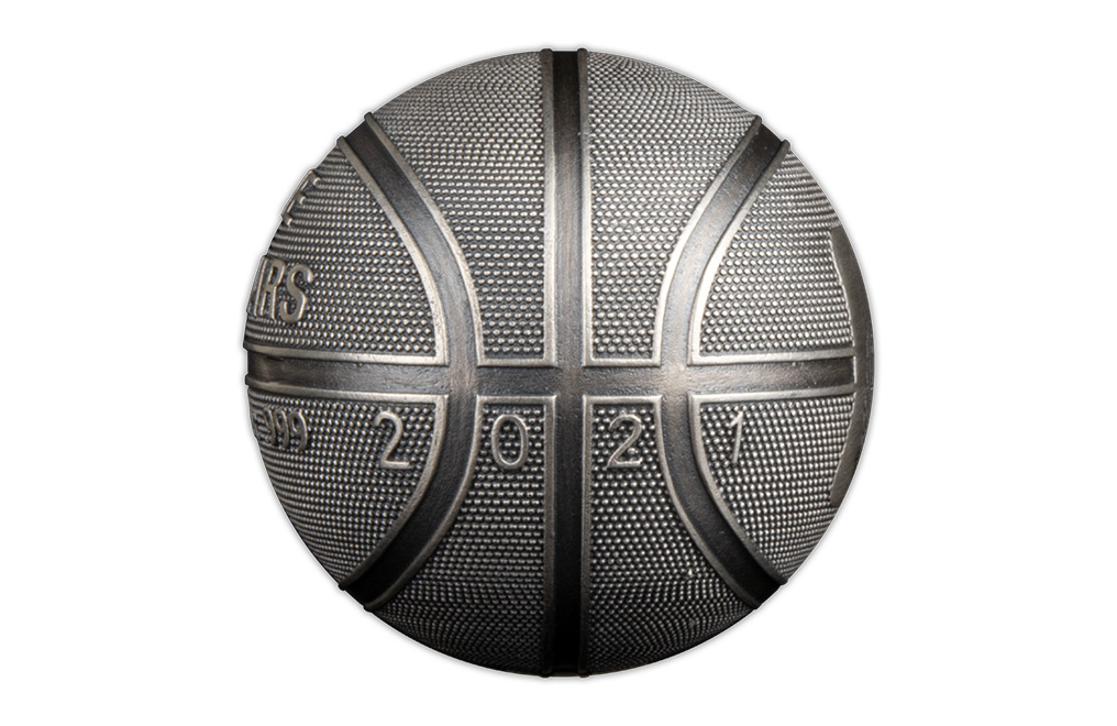 Buy 1 oz Silver Spherical Basketball Coin (2021), image 3
