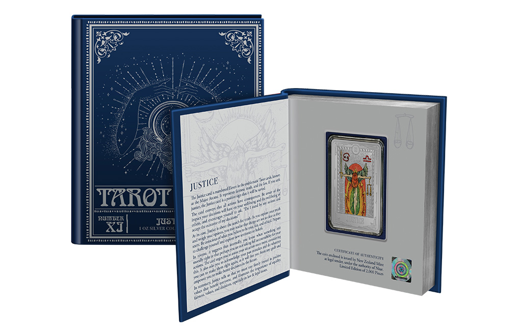 Buy 1 oz Silver Tarot Cards Justice Coin (2023), image 2