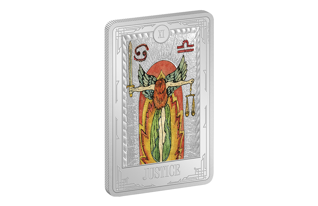 Buy 1 oz Silver Tarot Cards Justice Coin (2023), image 3
