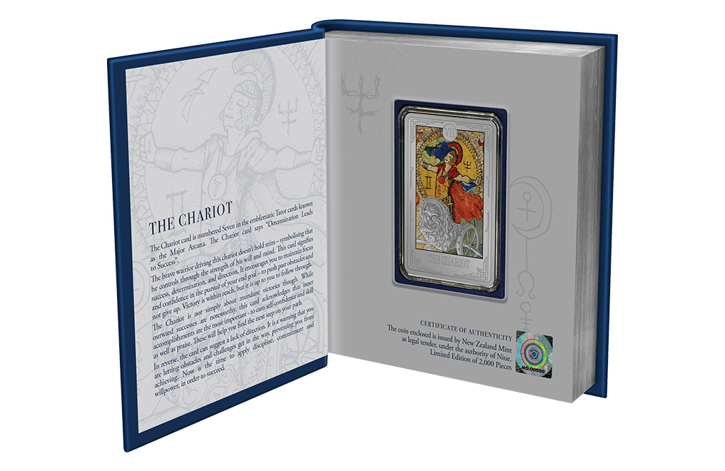 Buy 1 oz Silver Tarot Cards The Chariot Coin (2022), image 3