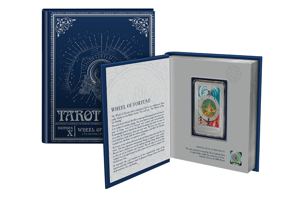 Buy 1 oz Silver Tarot Wheel of Fortune Coin (2023), image 2