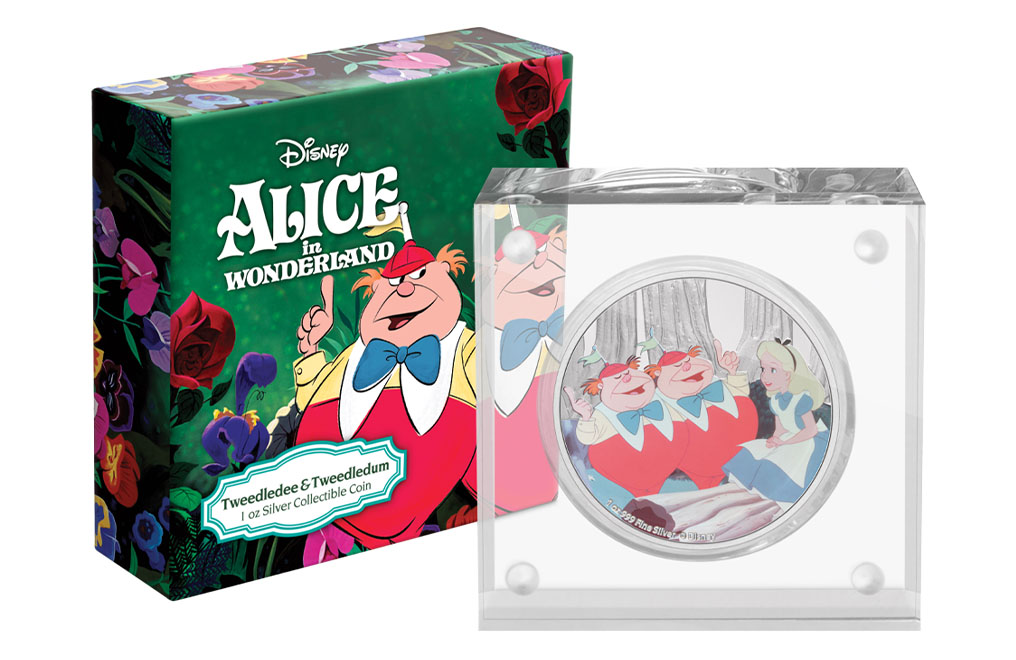 Buy 1 oz Silver Alice in Wonderland Tweedledee and Tweedledum Coin (2021), image 0