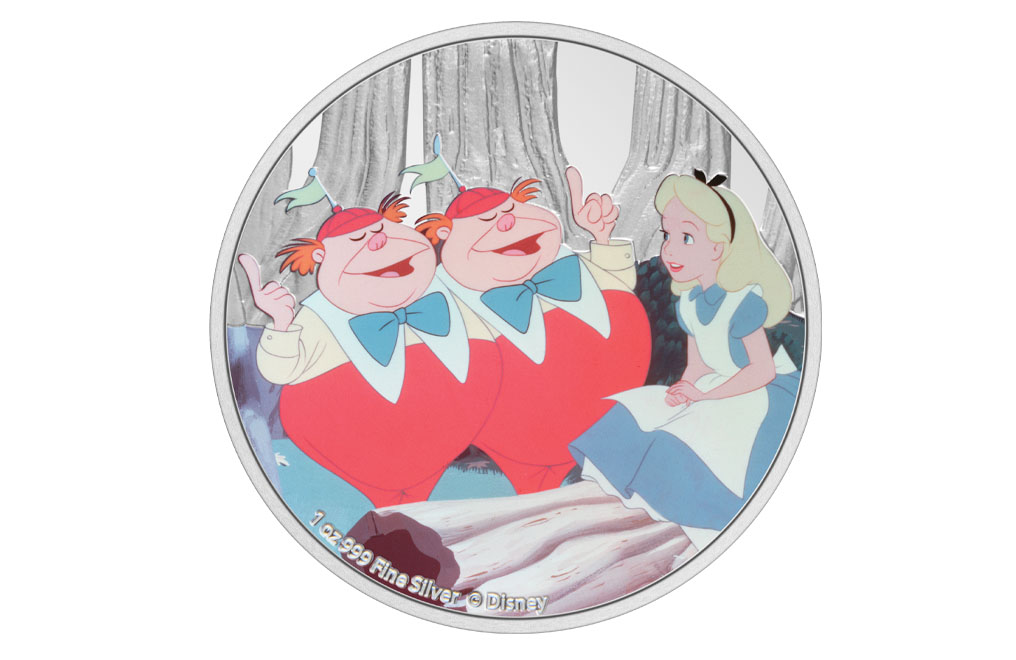 Buy 1 oz Silver Alice in Wonderland Tweedledee and Tweedledum Coin (2021), image 1