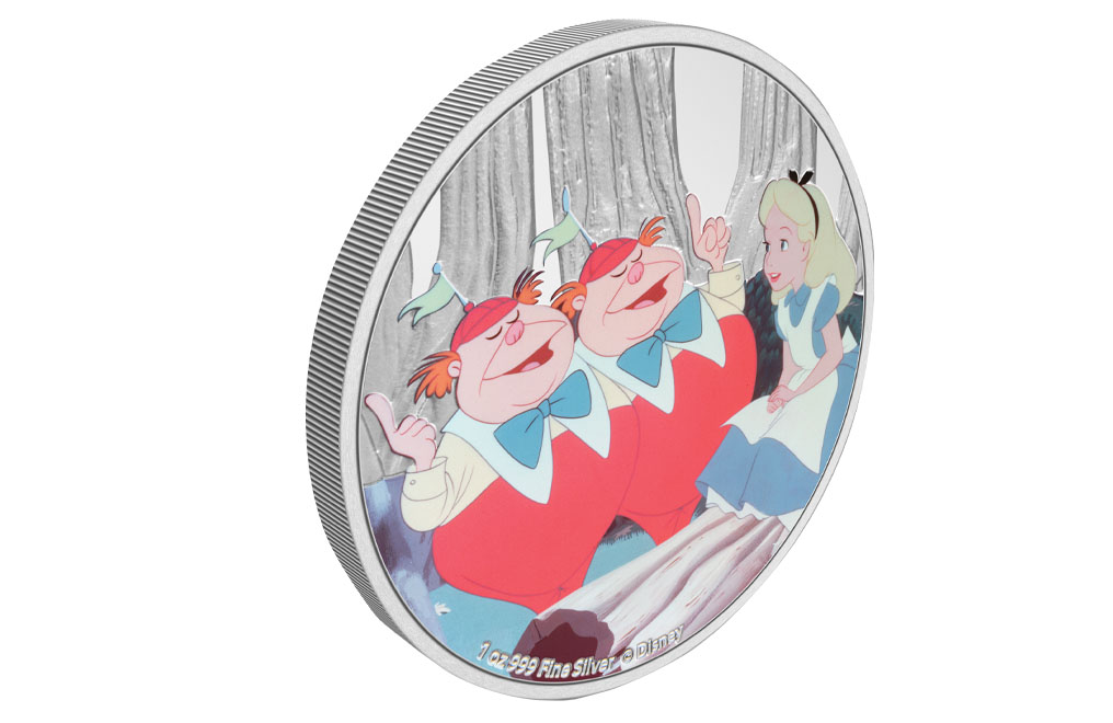 Buy 1 oz Silver Alice in Wonderland Tweedledee and Tweedledum Coin (2021), image 2