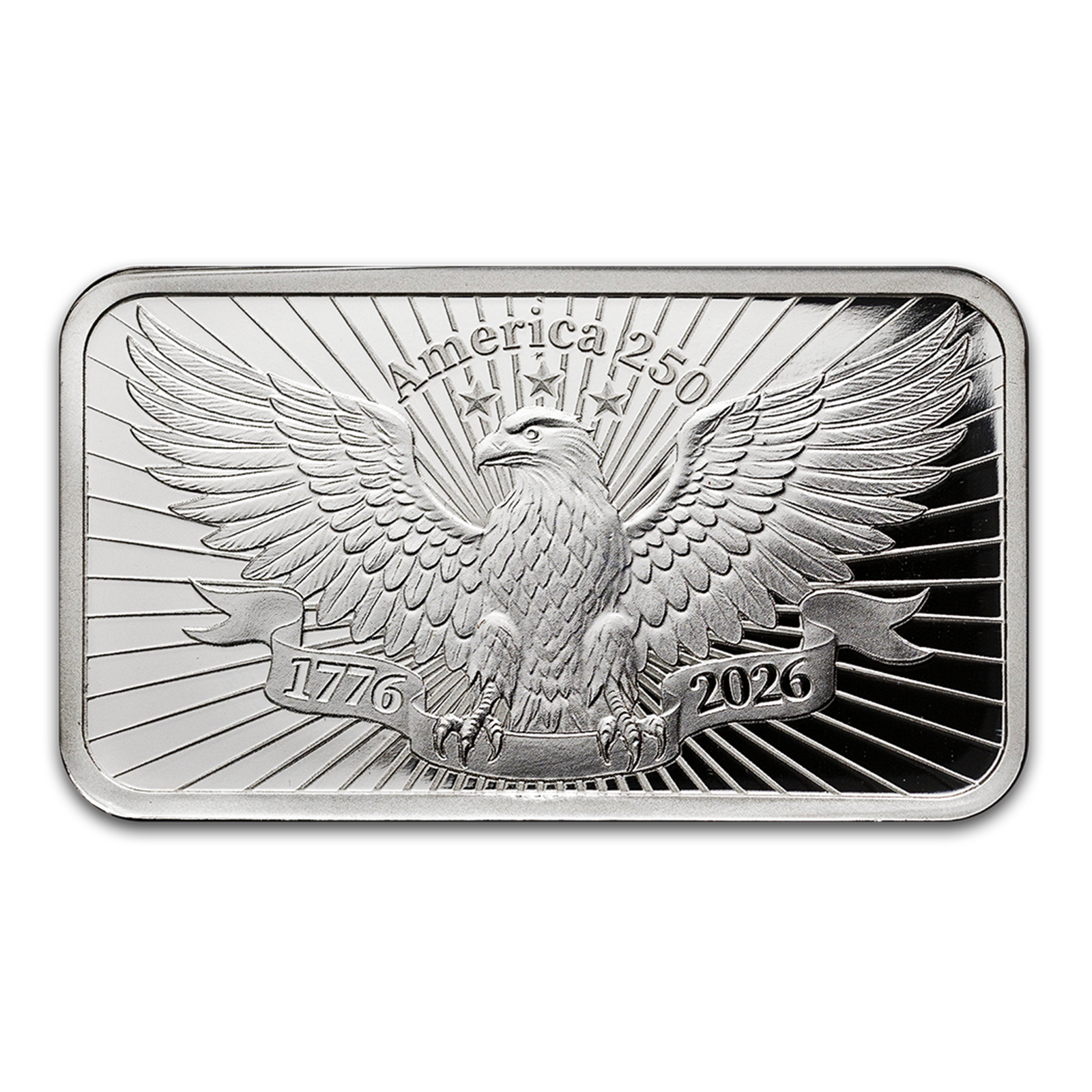 1 oz Silver USA 250th Anniversary Heraldic Bald Eagle Bar, image 2