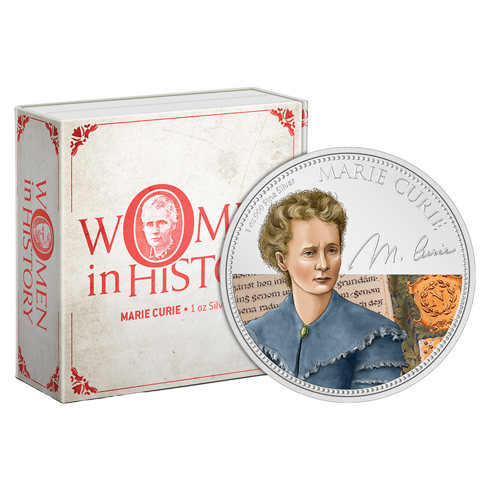 Buy 1 oz Silver Women in History Marie Curie Coin (2022), image 2