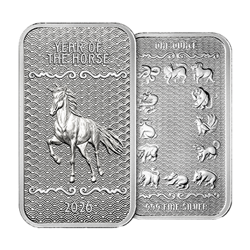 Buy 1 oz Silver Year of the Horse Bar (2026) {CAN: Shipping the week of Feb 9th}, image 2
