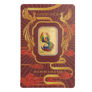 10 g Gold Good Luck Phoenix Colored Bar (2026)