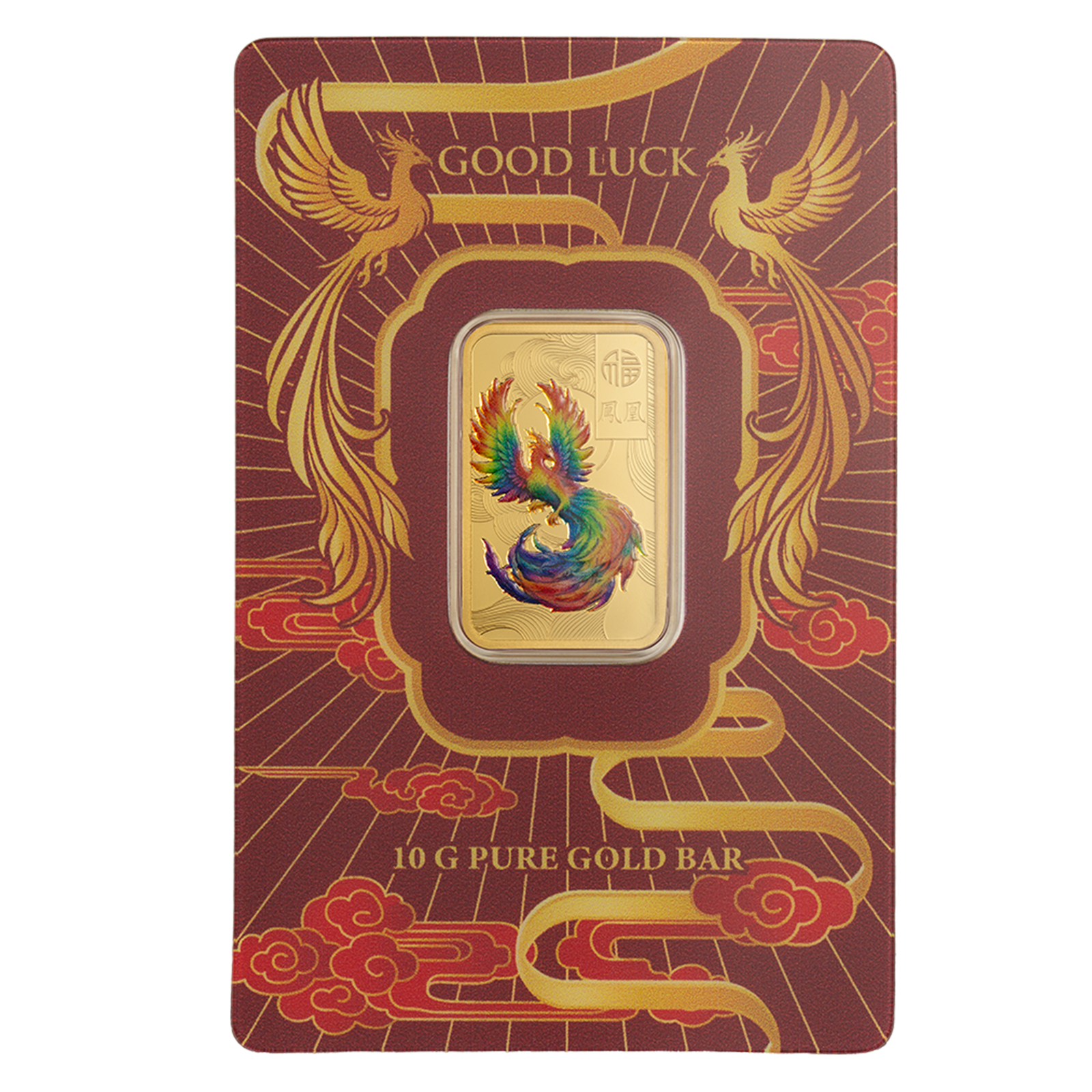 Buy 10 g Gold Good Luck Phoenix Colored Bar (2026), image 0