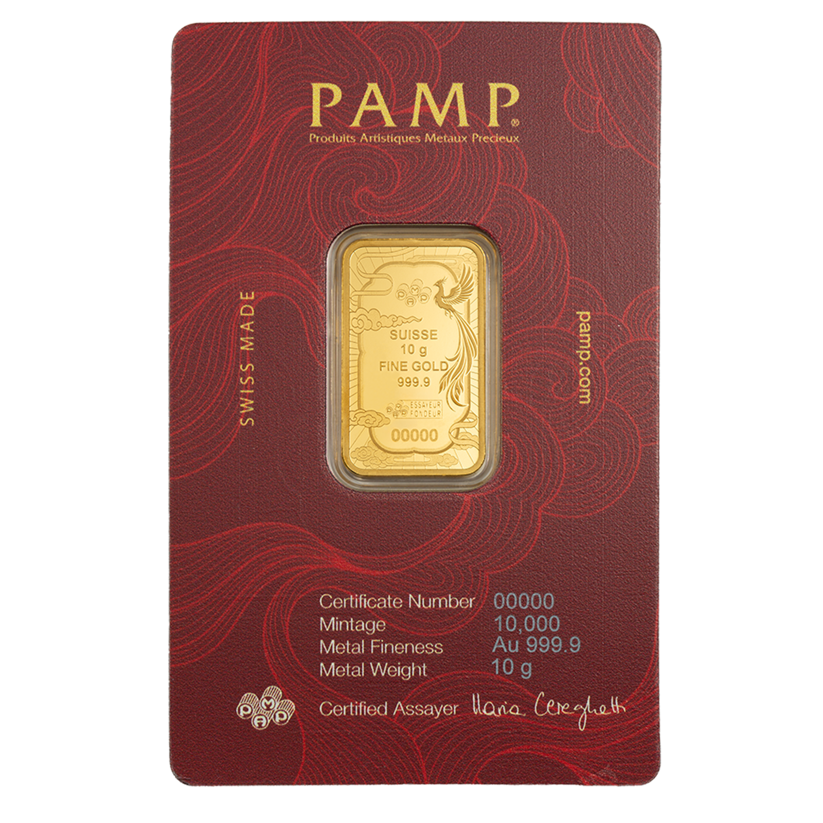 Buy 10 g Gold Good Luck Phoenix Colored Bar (2026), image 1