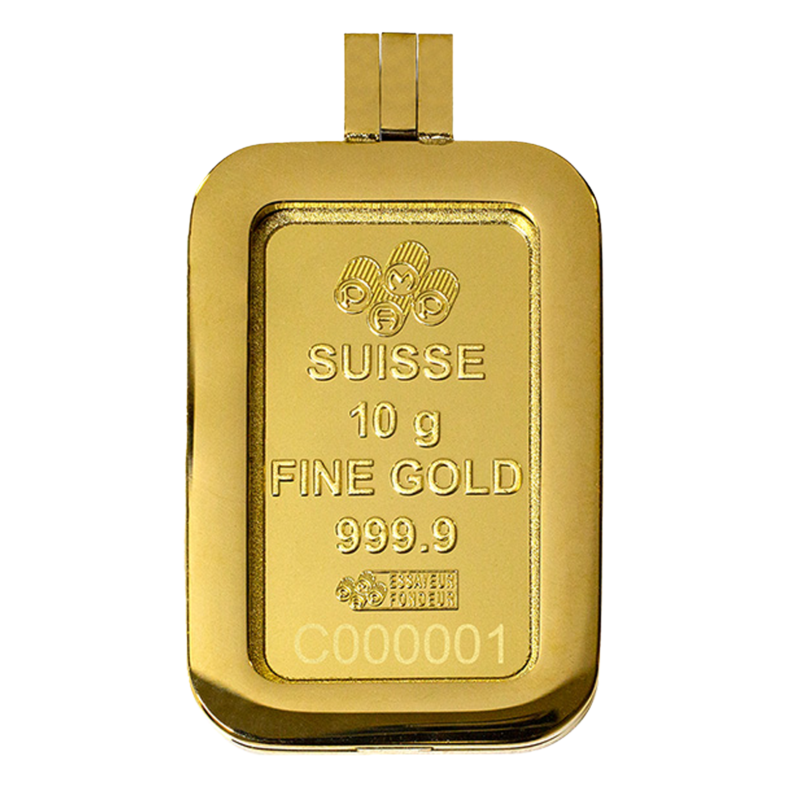 Buy 10 g Gold PAMP Fortuna Bar (with Pendant Frame), image 1