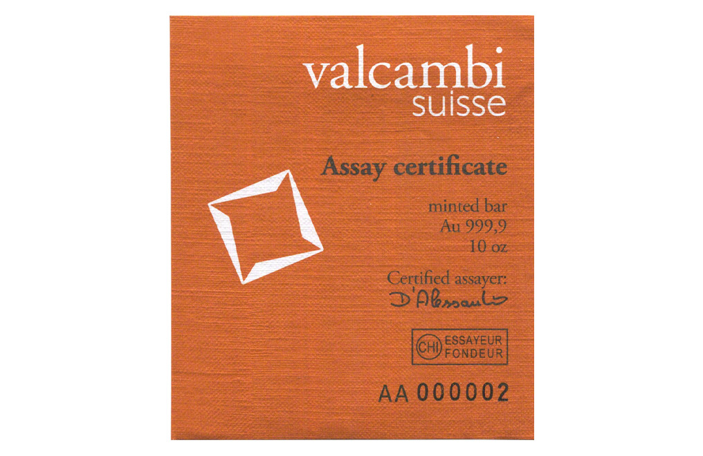 Sell Valcambi Suisse 10 oz Gold Bars, image 1