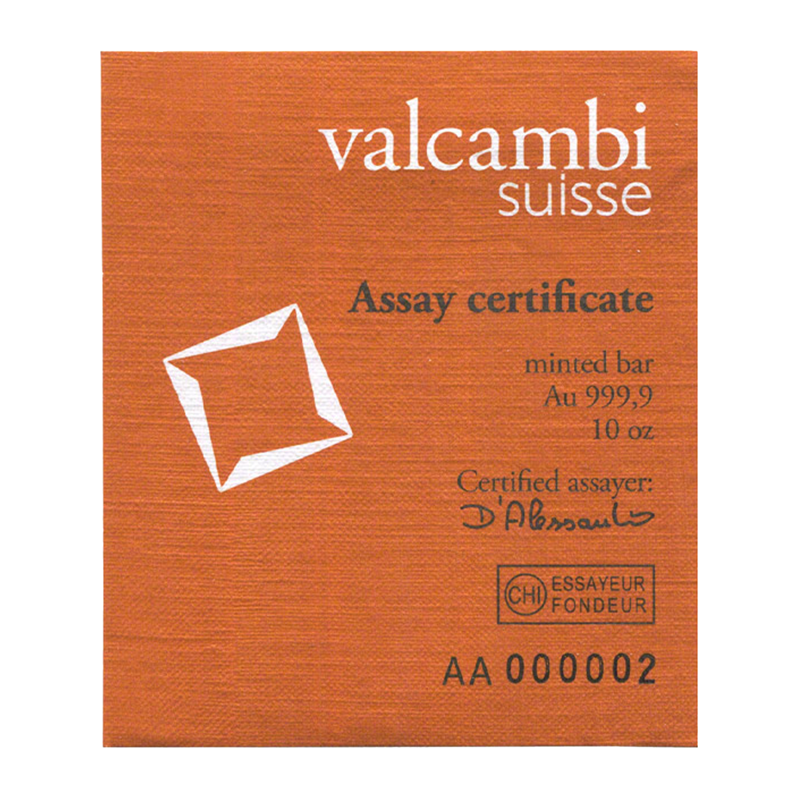 Valcambi Suisse 10 oz Gold Bars, image 1