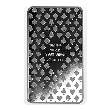 Buy 10 oz Silver Ace of Diamonds Bar .9999, image 1