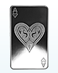 10 oz Silver Bar - Ace of Hearts