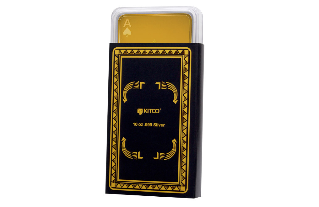 Buy 10 oz Silver Bar - Ace of Spades - 24K Gold Plated, image 3