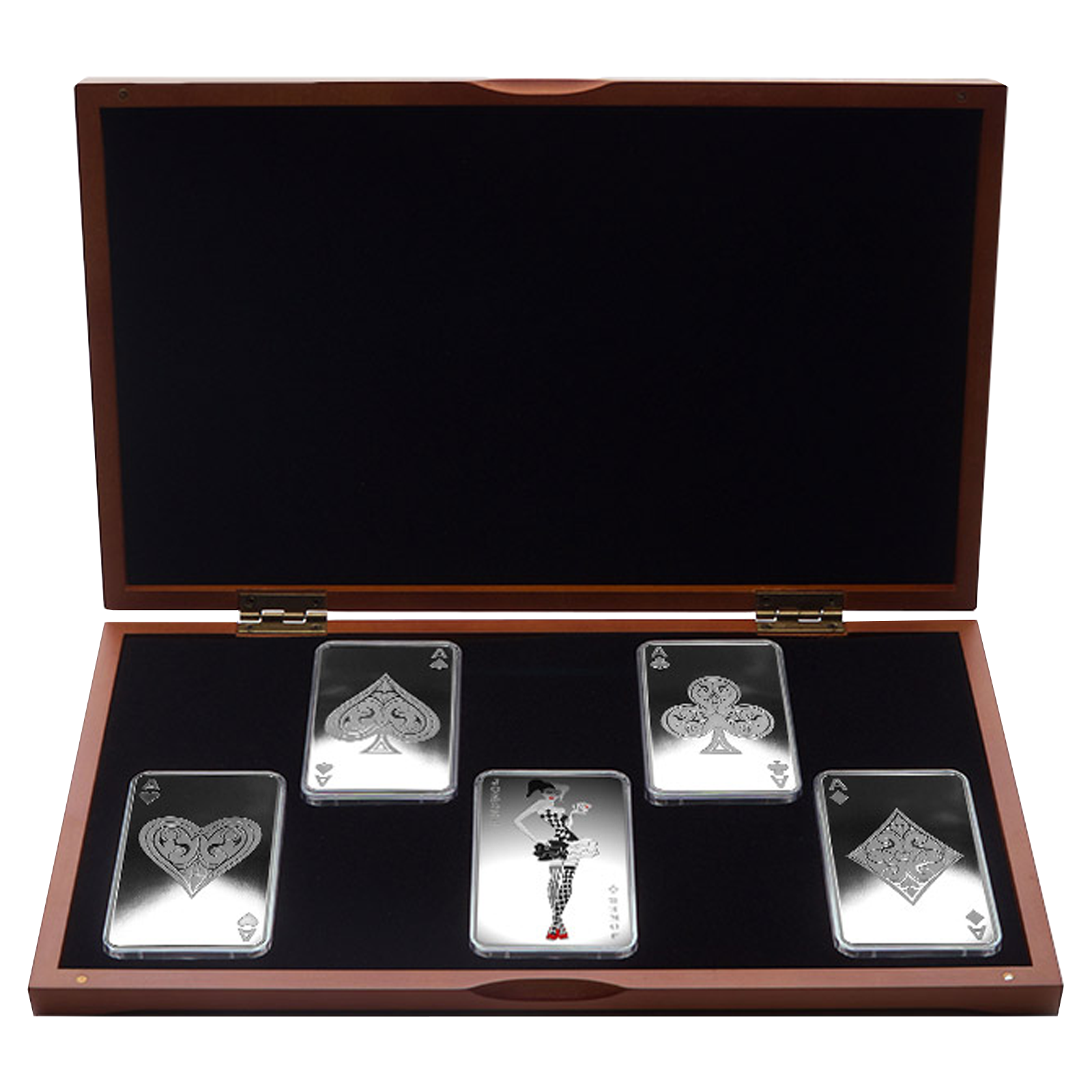 Buy 10 oz Silver Bar Set - 4 Aces + Joker Girl, image 0