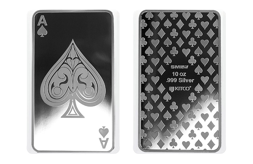 Buy 10 oz Silver Bar Set - 4 Aces + Joker Girl, image 2