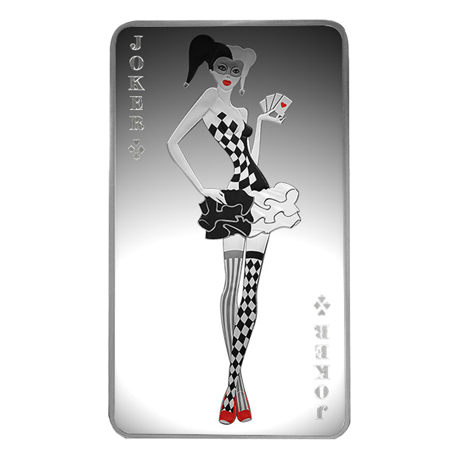 Buy 10 oz Silver Bar Set - 4 Aces + Joker Girl, image 6