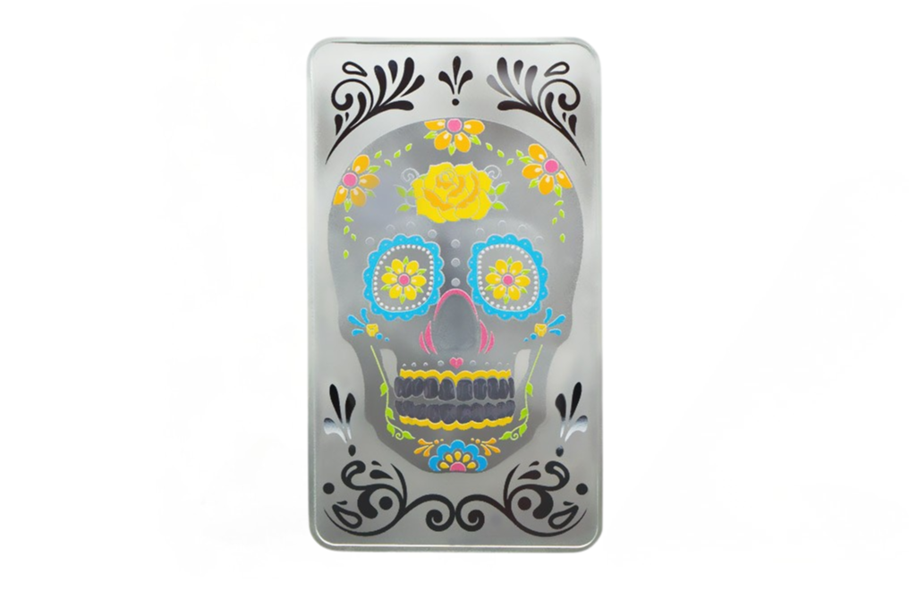Buy 10 oz Silver Bar - Rose Skull .999, image 0