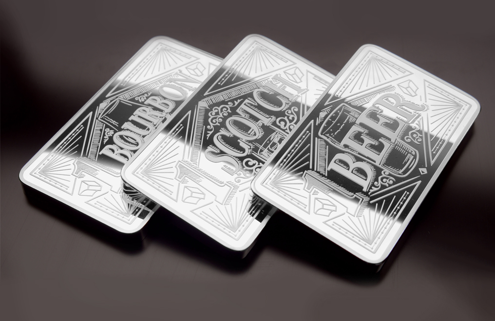 10 oz Silver Bar Three Piece Set– Bourbon, Scotch, Beer, image 0