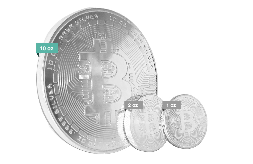 10 oz Silver Bitcoin Round .9999, image 1