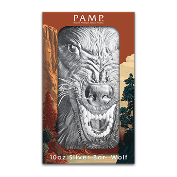 10 oz Silver Into the Wild American Wolf Bar