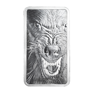 Buy 10 oz Silver Into the Wild American Wolf Bar, image 0