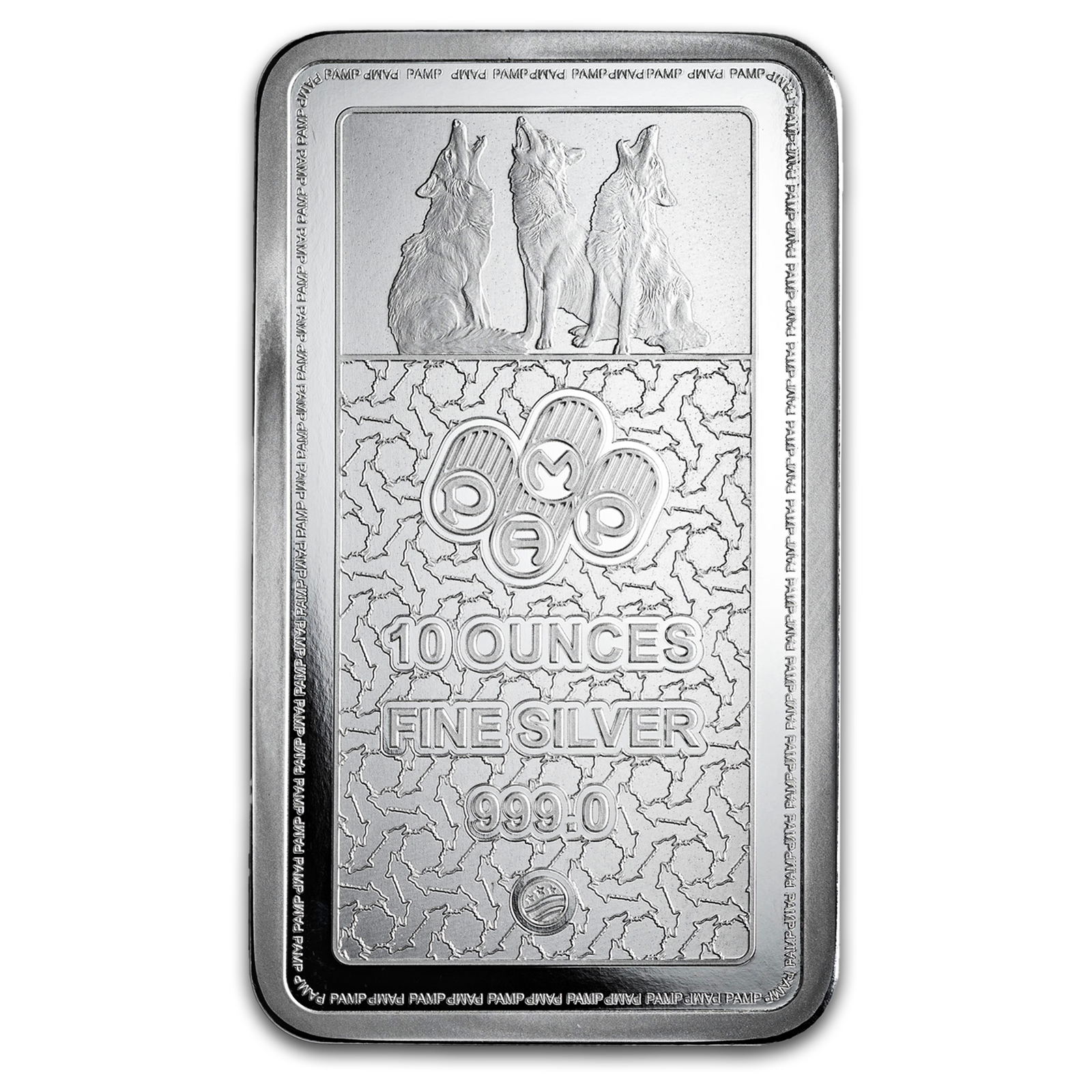 Buy 10 oz Silver Into the Wild American Wolf Bar, image 1