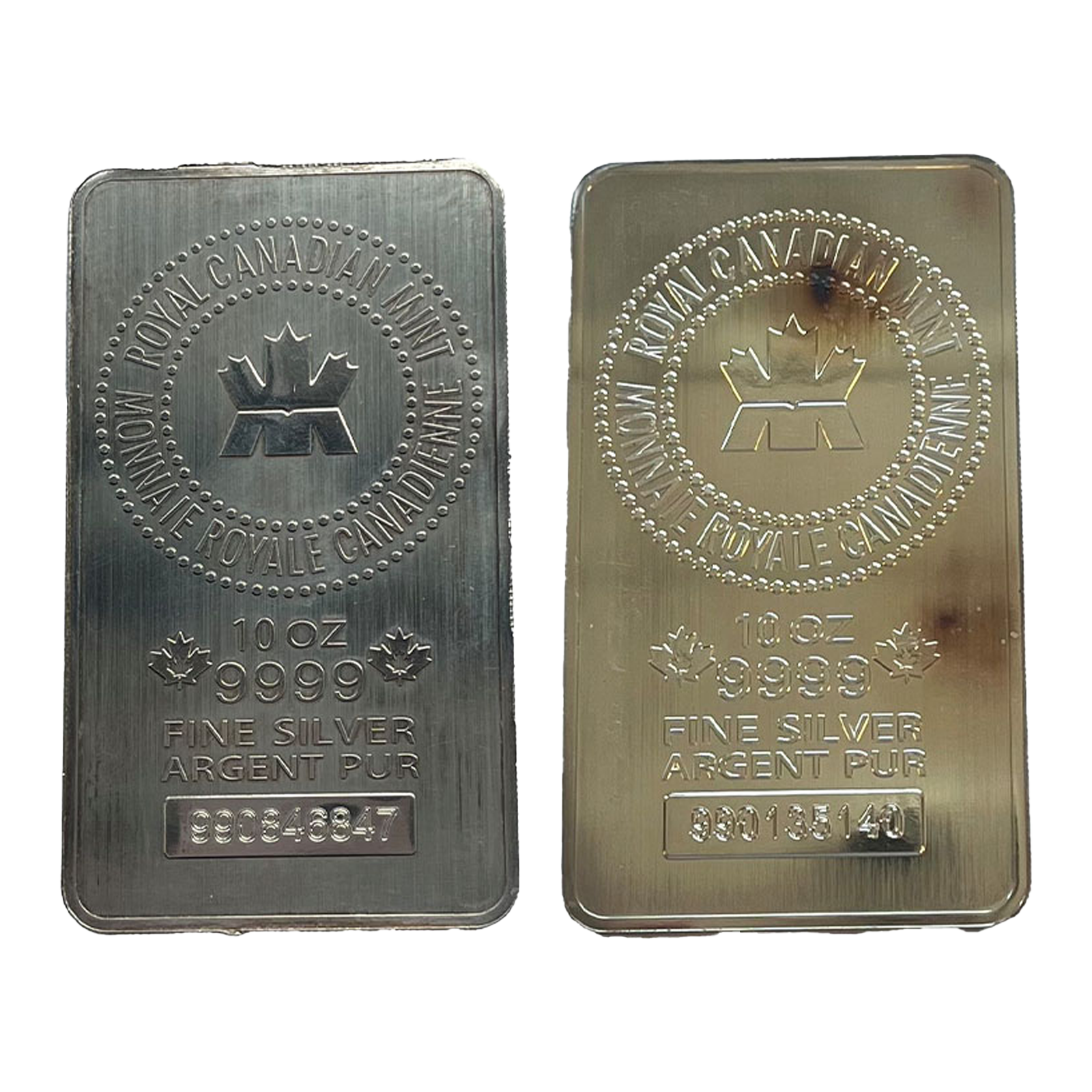 10 oz Royal Canadian Mint Silver Bars (wear and tear), image 1