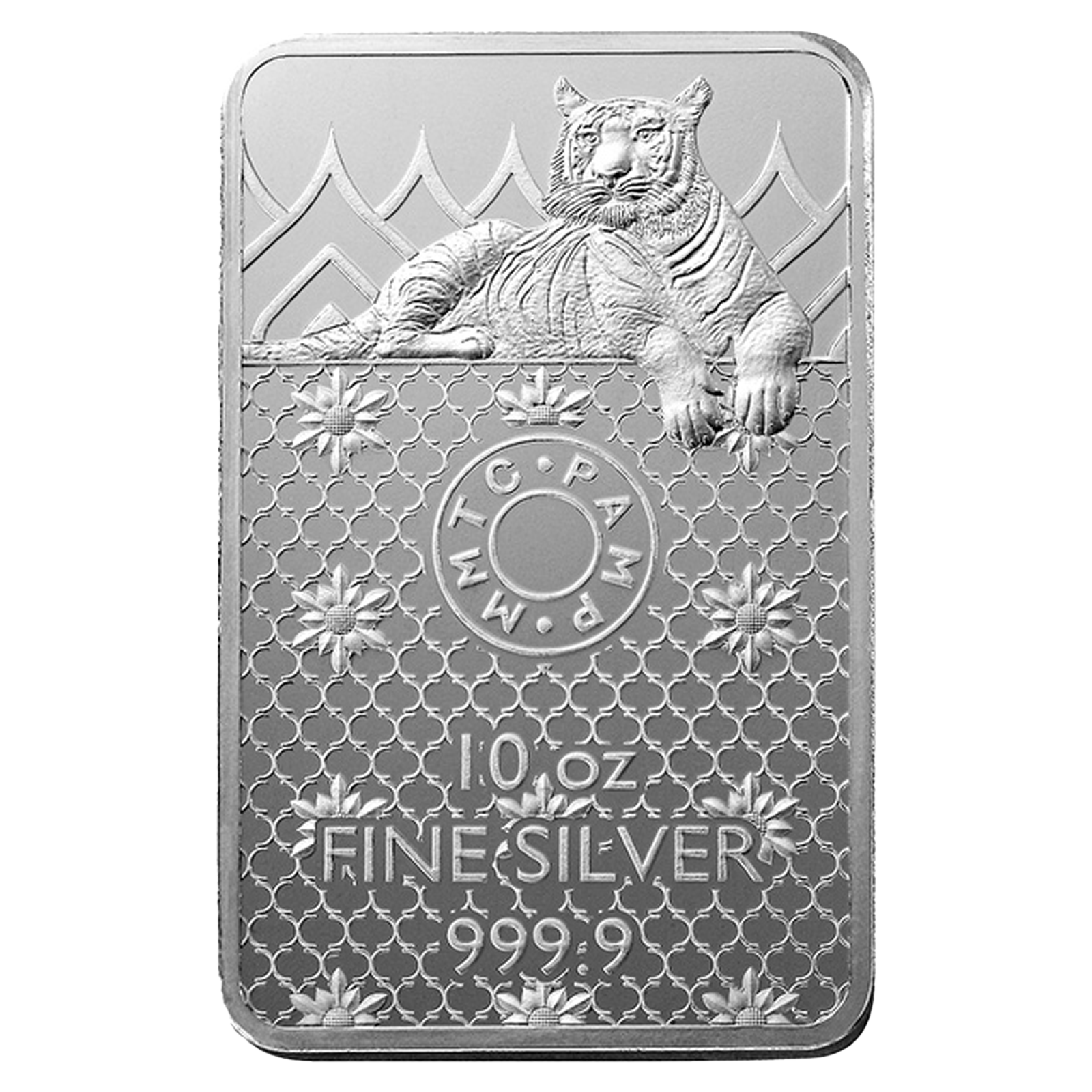 Buy 10 oz Silver Royal Bengal Tiger MMTC-PAMP Bar, image 1