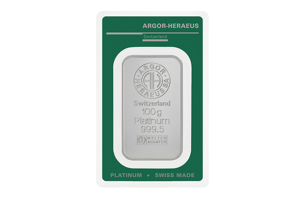 Buy 100 gr Platinum Argor-Heraeus Bars, image 0