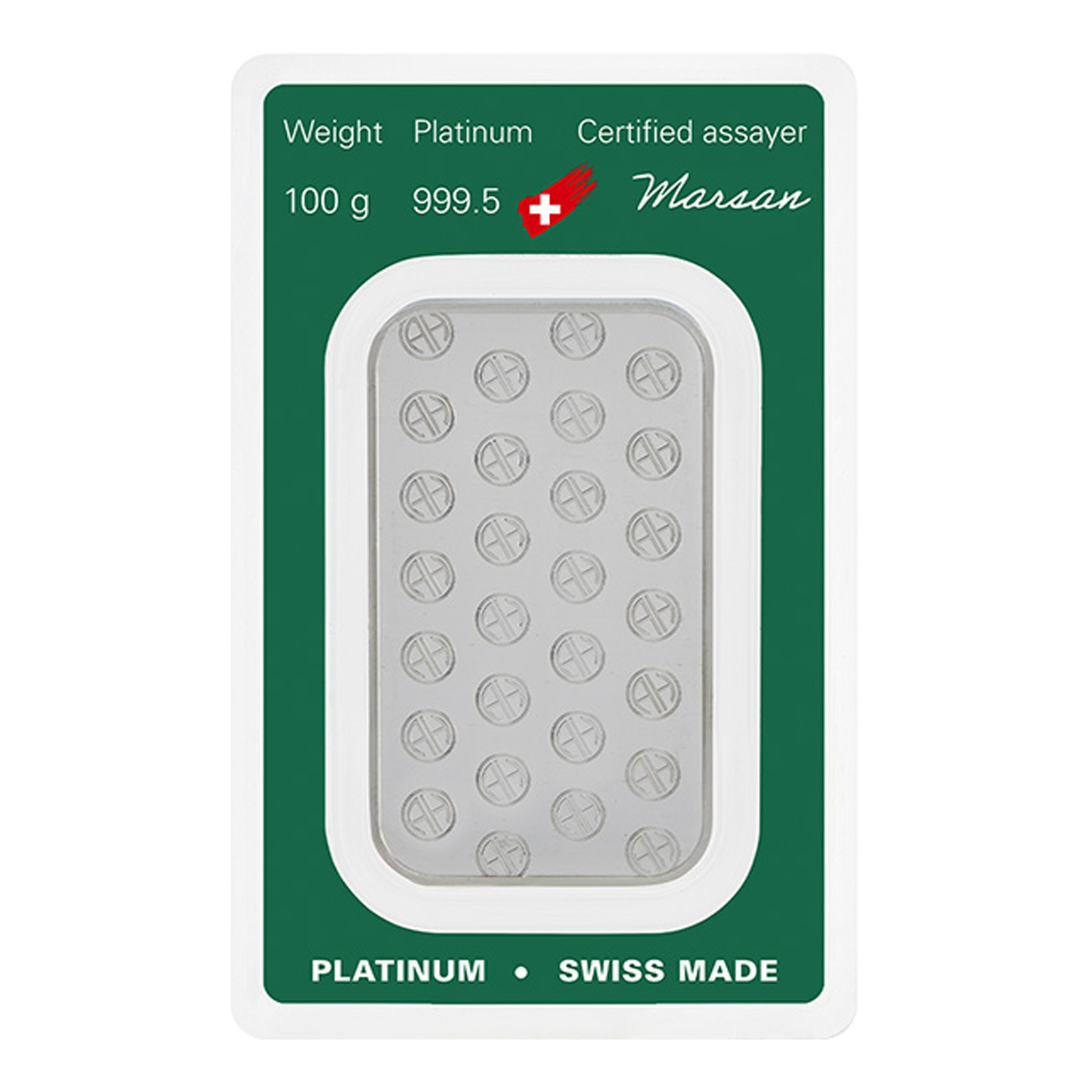 100 g Platinum Argor-Heraeus Bars, image 1
