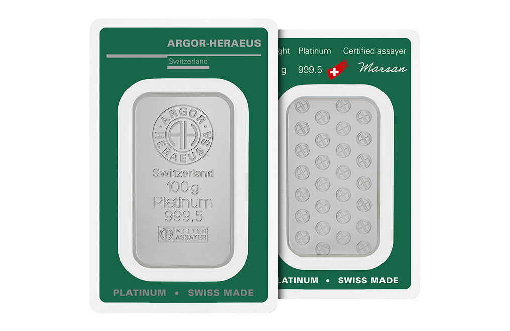 Buy 100 gr Platinum Argor-Heraeus Bars, image 2