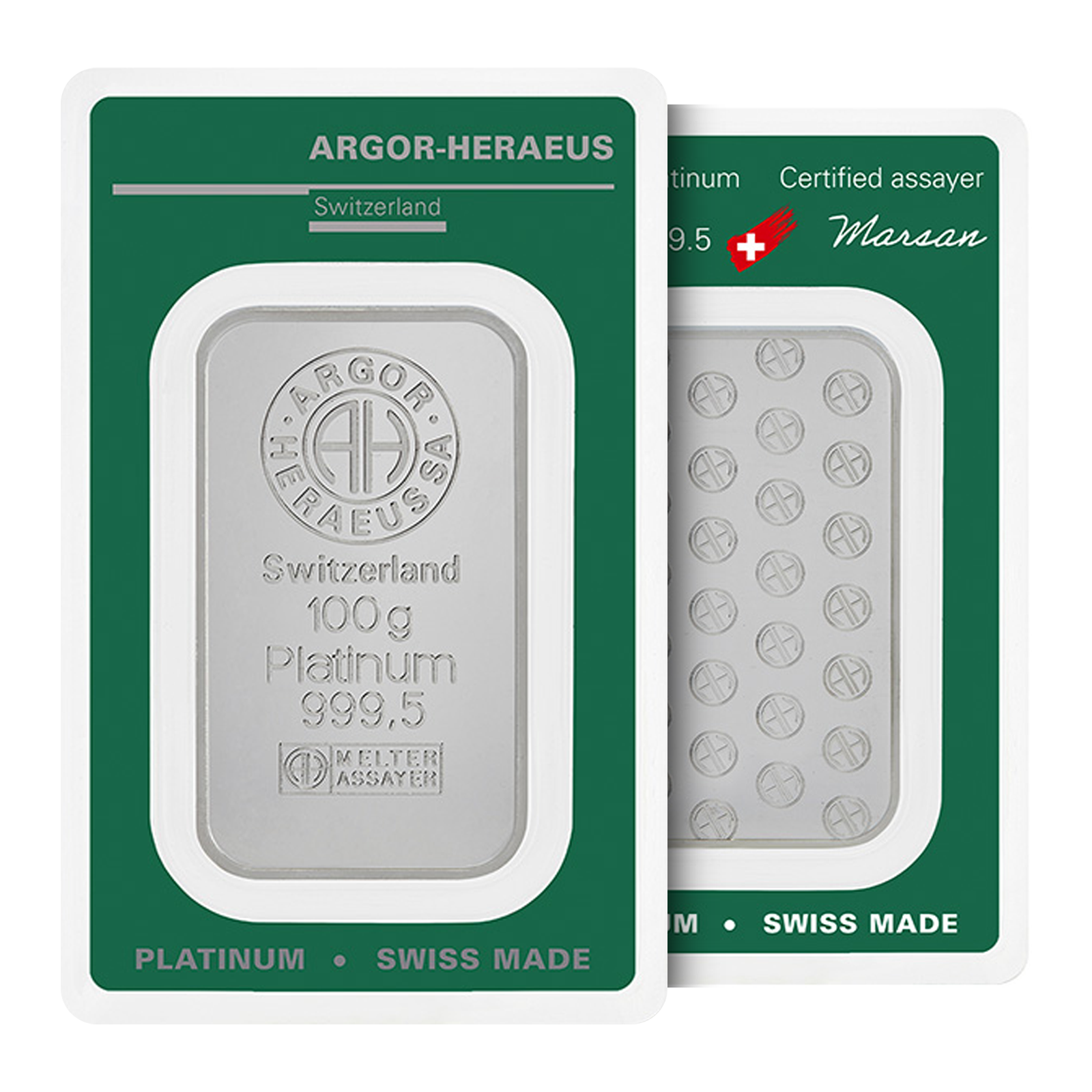 100 g Platinum Argor-Heraeus Bars, image 2