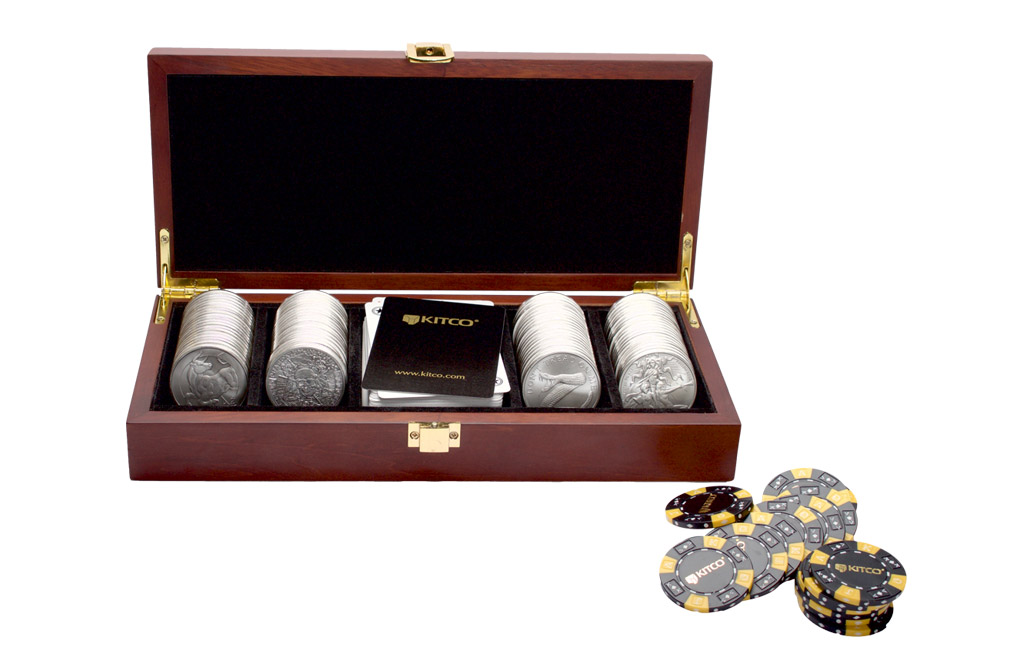 Intrekking B olie bungeejumpen Buy 100 oz Silver Round Poker Set | Buy Silver Rounds | KITCO