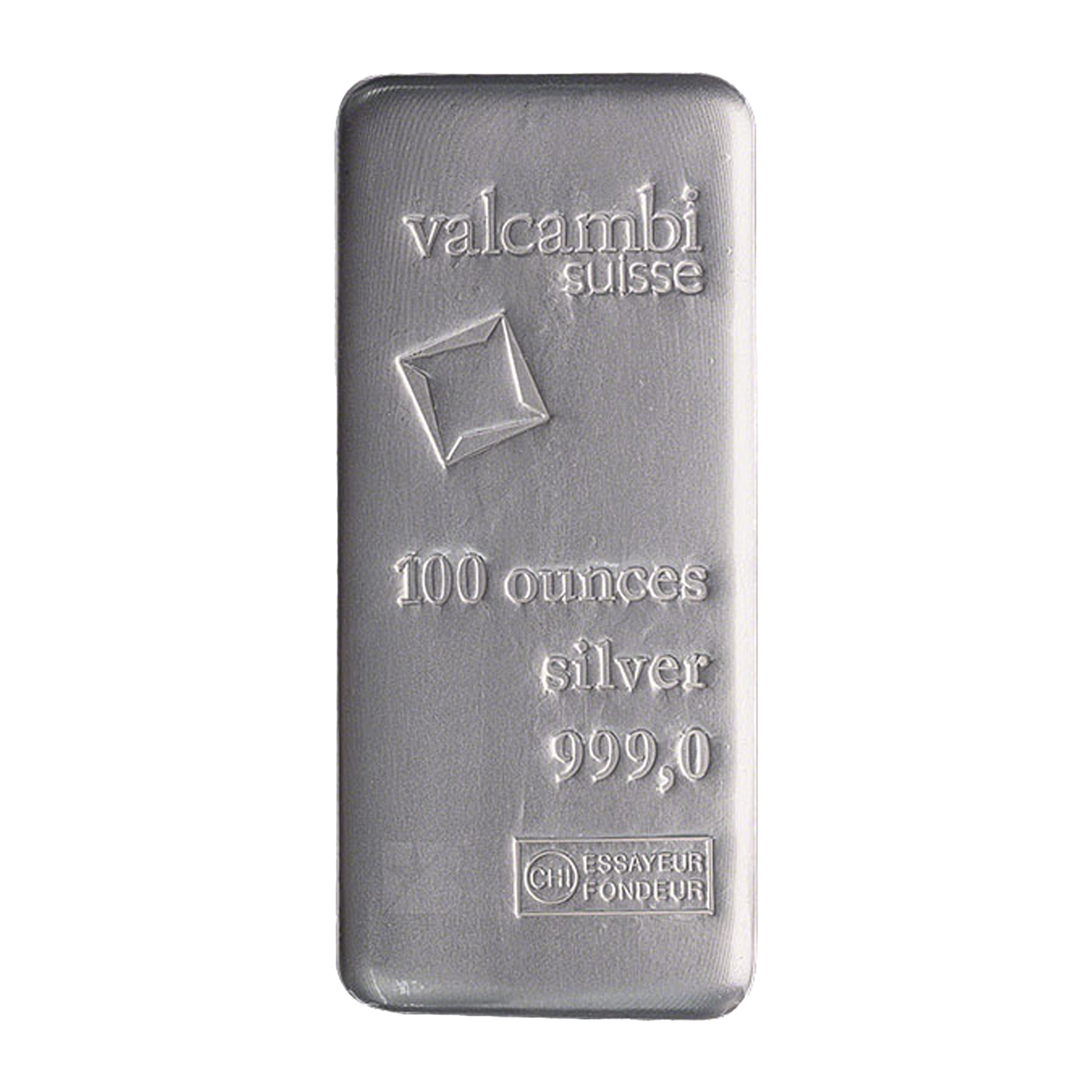 100 oz Silver Cast Bar - Valcambi Suisse, image 0
