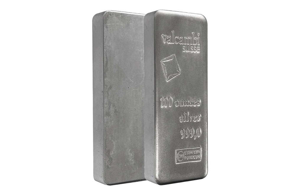 Sell 100 oz Cast Silver Bars - Valcambi Suisse, image 2