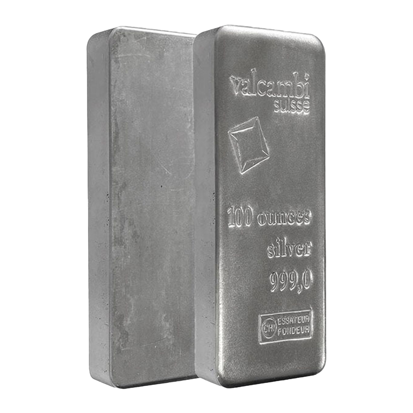 100 oz Silver Cast Bar - Valcambi Suisse, image 2