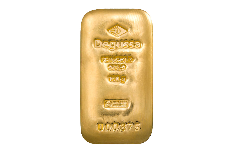 Buy 100 gram Gold Bars by Degussa, image 0