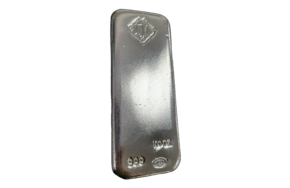 Buy 100 oz Silver Bars (poured) - Johnson Matthey, image 2