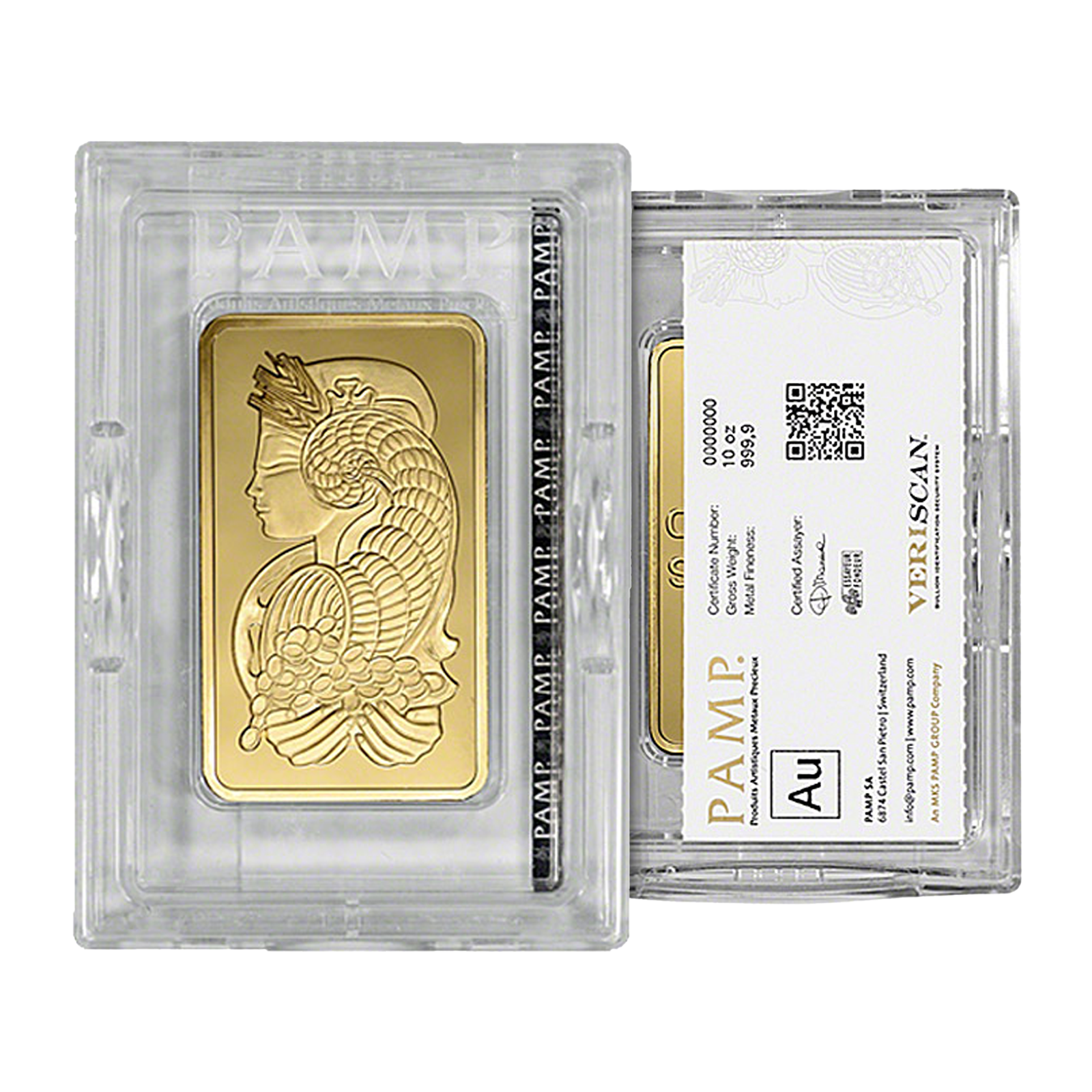 10 oz Gold Bars PAMP Suisse Lady Fortuna (Veriscan™), image 2