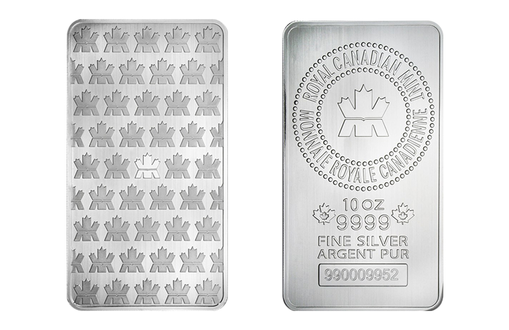 10 Oz Royal Canadian Mint Silver Bar (New) .9999 - Bullion Mart