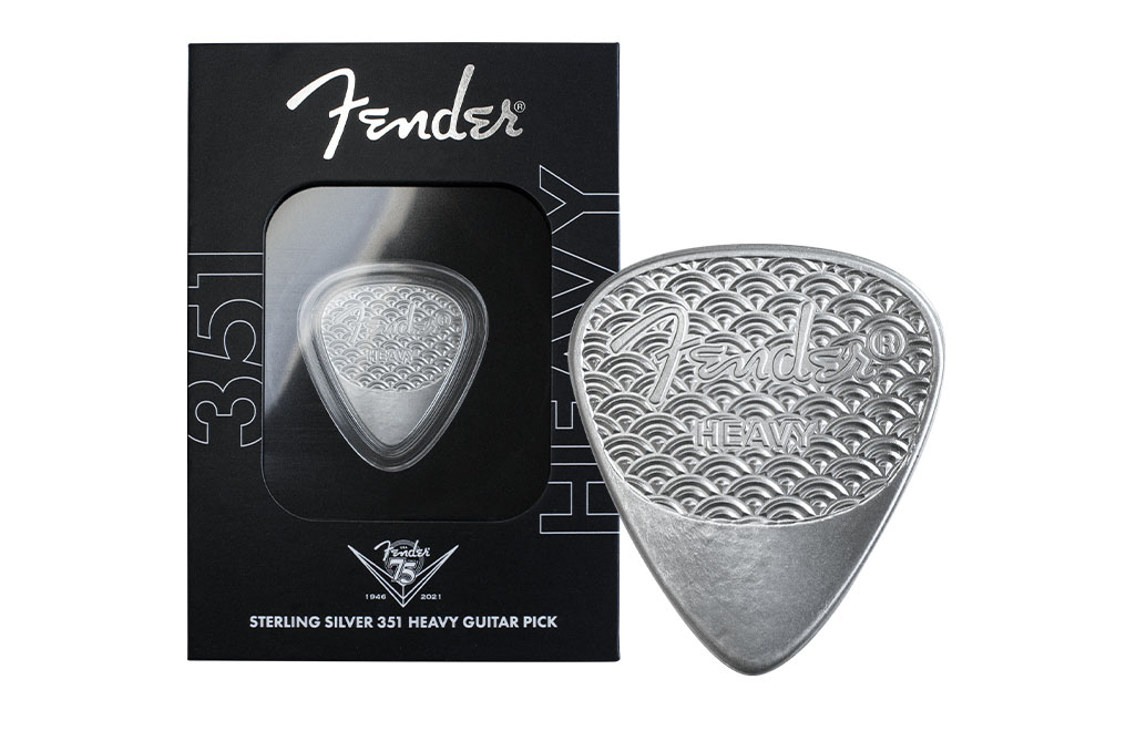 Buy 10g Sterling Silver Playable Fender® 351 Heavy Guitar Pick (2021), image 2