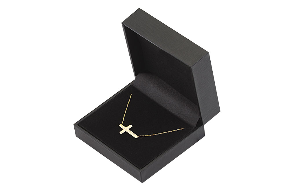 Buy 14K Yellow Gold Mini Sideways Cross Necklace, image 0